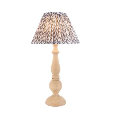Hidcote And Leaf 30cm Pearl Grey Shade Table Lamp With Country Classic Base