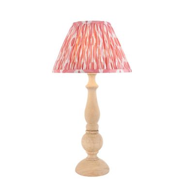 Hidcote And Ikat 30cm Coral Pink Shade Table Lamp With Country Classic Base