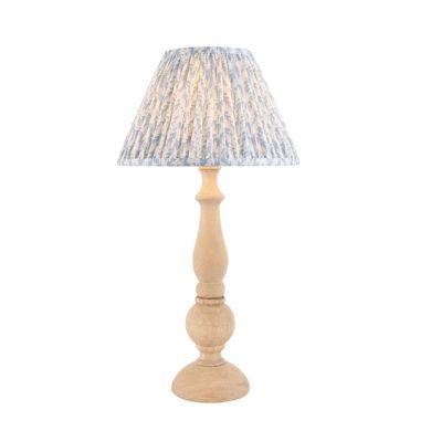 Hidcote And Leaf 30cm Shell Bay Blue Shade Table Lamp With Country Classic Base