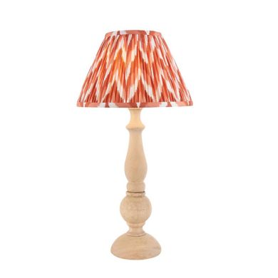 Hidcote And Zigzag 30cm Apricot Orange Shade Table Lamp With Country Classic Base
