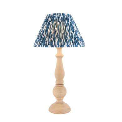 Hidcote And Ikat 30cm Marlin Blue Shade Table Lamp With Country Classic Base