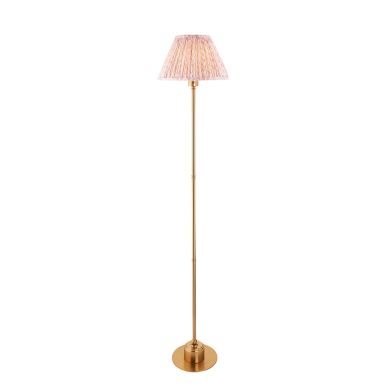 Bibury And Zigzag 16cm Pearl Grey Fabric Shade Table Lamp In Satin Pink Clay