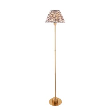 Bibury And Zigzag 20cm Pearl Grey Fabric Shade Table Lamp In Satin Marlin Blue