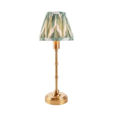 Bibury And Zigzag 20cm Pearl Grey Fabric Shade Table Lamp In Natural Ash