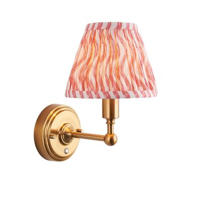 Bibury And Zigzag 20cm Apricot Orange Fabric Shade Table Lamp In Natural Ash