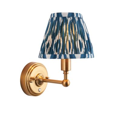 Bibury And Ripple 20cm Marlin Blue Fabric Shade Table Lamp In Satin Marlin Blue