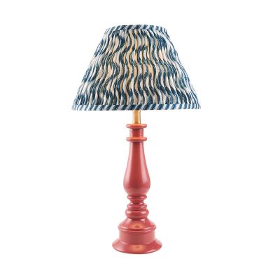 Myrtle And Ripple 30cm Marlin Blue Shade Table Lamp With Gloss Pink Clay Base