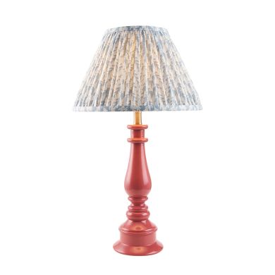 Myrtle And Leaf 30cm Shell Bay Blue Shade Table Lamp With Gloss Pink Clay Base