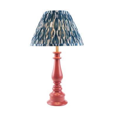 Myrtle And Ikat 30cm Marlin Blue Shade Table Lamp With Gloss Pink Clay Base