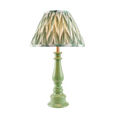 Myrtle And Zigzag 30cm Cotswold Green Shade Table Lamp With Gloss Cotswold Green Base