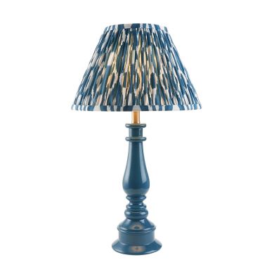 Myrtle And Ikat 30cm Marlin Blue Shade Table Lamp With Gloss Marlin Blue Base