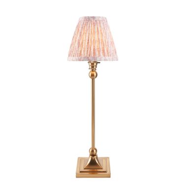 Santiago And Leaf 16cm Peachy Keen Shade Table Lamp In Brushed Aged Brass