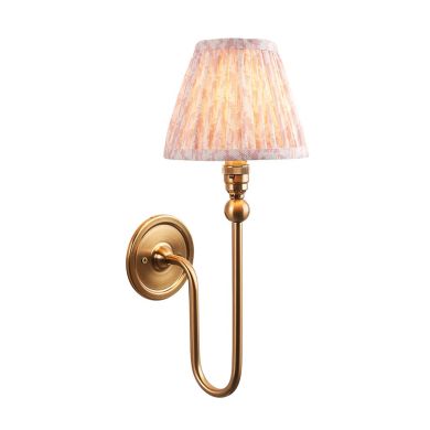 Santiago And Leaf 16cm Peachy Keen Shade Wall Light In Brushed Aged Brass