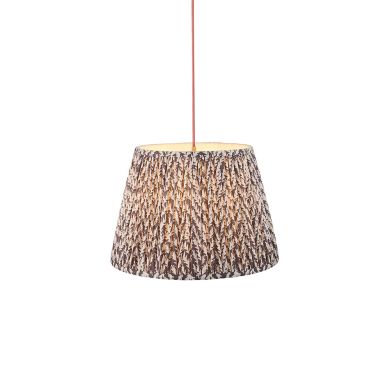 Eltham And Leaf 40cm Pearl Grey Shade Ceiling Light With Red Colour Braided Cable