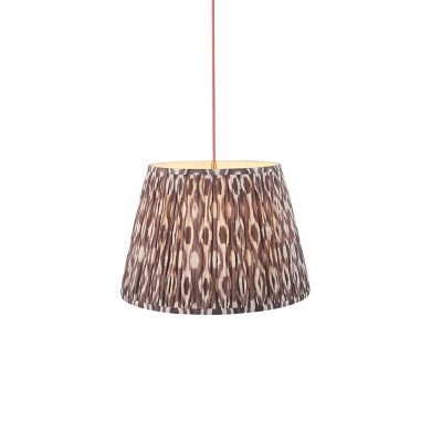 Eltham And Ikat 40cm Pearl Grey Shade Ceiling Light With Red Colour Braided Cable