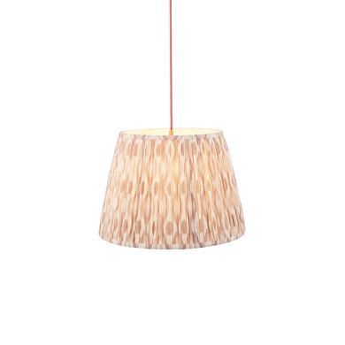 Eltham And Ikat 40cm Neutral Shade Ceiling Light With Red Colour Braided Cable