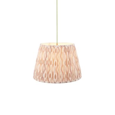 Eltham And Ikat 40cm Neutral Shade Ceiling Light With Green Colour Braided Cable