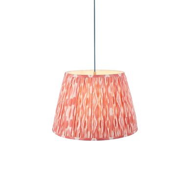 Eltham And Ikat 40cm Coral Pink Shade Ceiling Light With Blue Colour Braided Cable