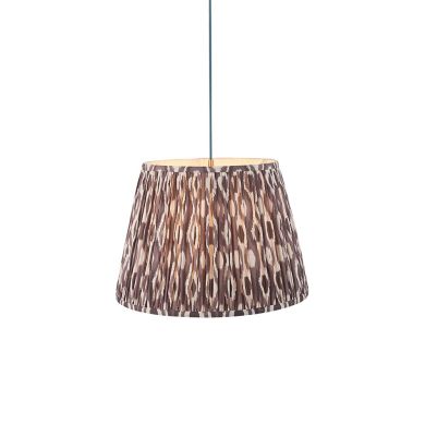 Eltham And Ikat 40cm Pearl Grey Shade Ceiling Light With Blue Colour Braided Cable
