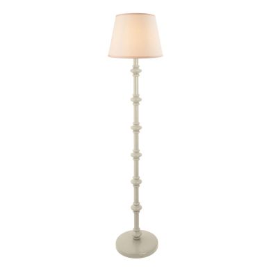 Carnaby And Ivy 35cm Vintage White Shade Floor Lamp With Satin Almond White Base