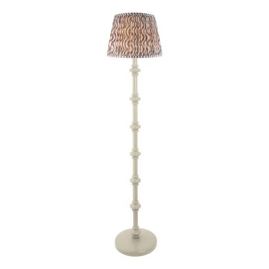 Carnaby And Ripple 35cm Pearl Grey Shade Floor Lamp With Satin Almond White Base