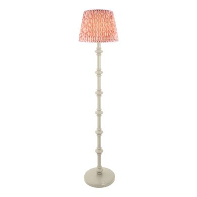 Carnaby And Ripple 35cm Coral Pink Shade Floor Lamp With Satin Almond White Base