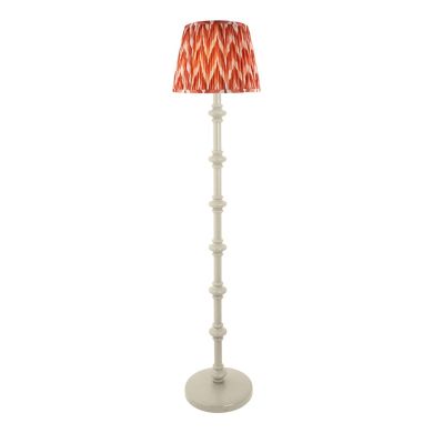 Carnaby And Zigzag 35cm Apricot Orange Shade Floor Lamp Satin Almond White Base