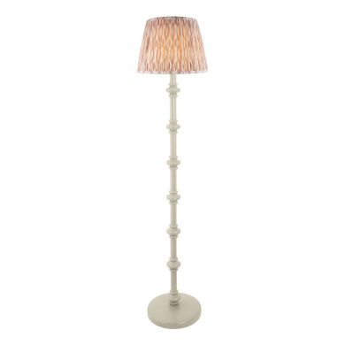 Carnaby And Ikat 35cm Neutral Shade Floor Lamp With Satin Almond White Base