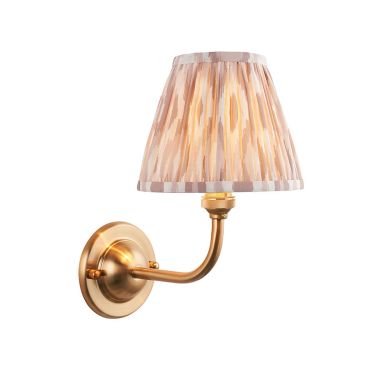 Dome Arc And Ikat 16cm Neutral Shade Wall Light In Brushed Aged Brass