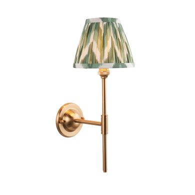 Dome T Bar And Zigzag 16cm Cotswold Green Shade Wall Light In Brushed Aged Brass