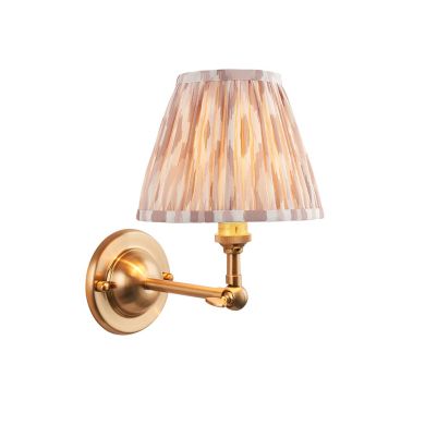 Dome Wing And Ikat 16cm Neutral Shade Wall Light In Brushed Aged Brass