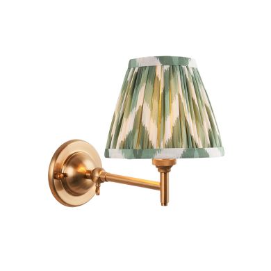Dome Fold And Zigzag 16cm Cotswold Green Shade Wall Light In Brushed Aged Brass