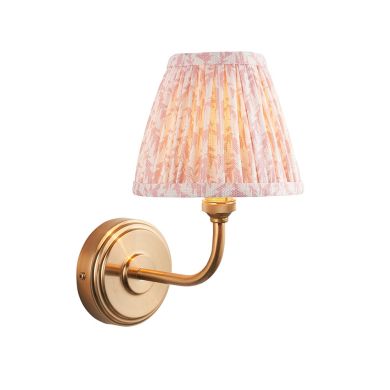 Step Arc And Leaf 16cm Peachy Keen Shade Wall Light In Brushed Aged Brass