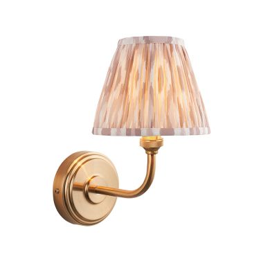 Step Arc And Ikat 16cm Neutral Shade Wall Light In Brushed Aged Brass