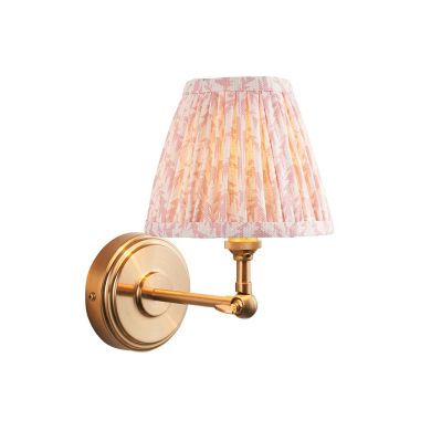 Step Wing And Leaf 16cm Peachy Keen Shade Wall Light In Brushed Aged Brass