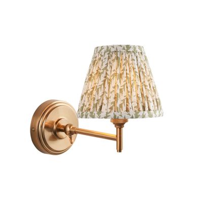 Step Fold And Leaf 16cm Herb Garden Green Shade Wall Light In Brushed Aged Brass