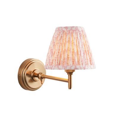 Step Fold And Leaf 16cm Peachy Keen Shade Wall Light In Brushed Aged Brass