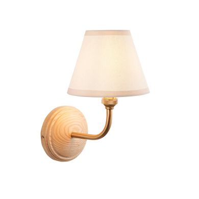 Wood Arc And Ivy 16cm Vintage White Shade Wall Light In Brushed Aged Brass