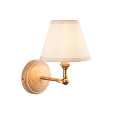 Wood Wing And Ivy 16cm Vintage White Shade Wall Light In Brushed Aged Brass