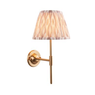 Dome T Bar And Ikat 20cm Neutral Shade Wall Light In Brushed Aged Brass