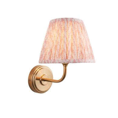 Step Arc And Leaf 20cm Peachy Keen Shade Wall Light In Brushed Aged Brass