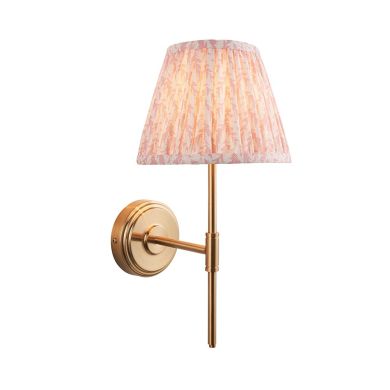 Step T Bar And Leaf 20cm Peachy Keen Shade Wall Light In Brushed Aged Brass