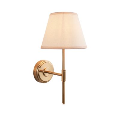 Step T Bar And Ivy 20cm Vintage White Shade Wall Light In Brushed Aged Brass