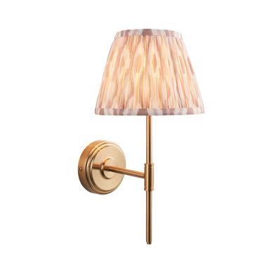 Step T Bar And Ikat 20cm Neutral Shade Wall Light In Brushed Aged Brass
