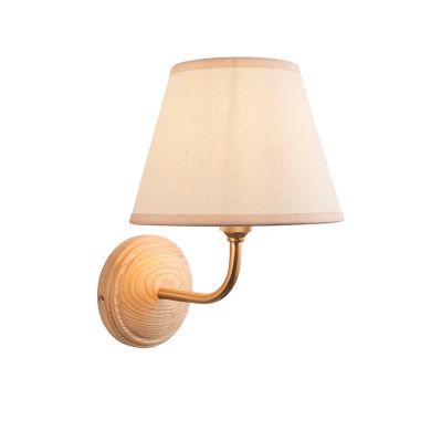 Wood Arc And Ivy 20cm Vintage White Shade Wall Light In Brushed Aged Brass