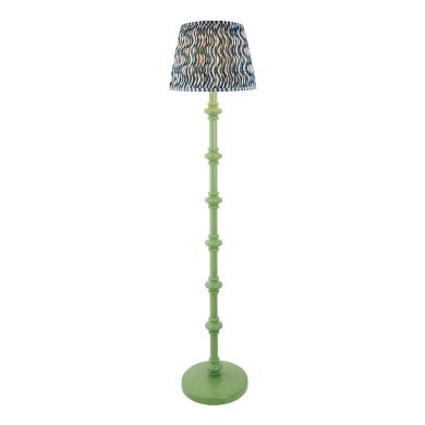 Carnaby And Ripple 35cm Marlin Blue Shade Floor Lamp With Satin Cotswold Green Base