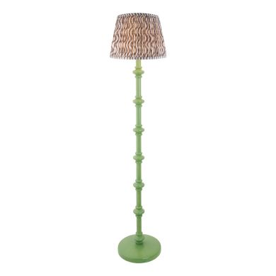 Carnaby And Ripple 35cm Pearl Grey Shade Floor Lamp With Satin Cotswold Green Base