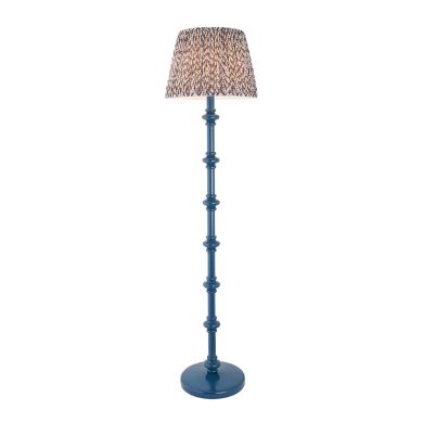 Carnaby And Leaf 35cm Pearl Grey Shade Floor Lamp With Satin Marlin Blue Base