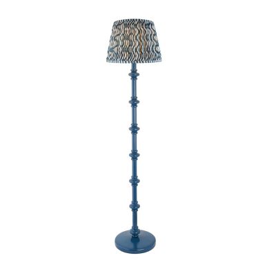 Carnaby And Ripple 35cm Marlin Blue Shade Floor Lamp With Satin Marlin Blue Base