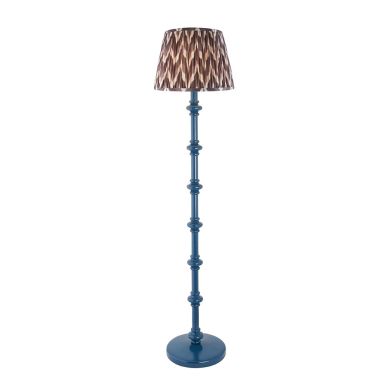 Carnaby And Zigzag 35cm Pearl Grey Shade Floor Lamp Satin Marlin Blue Base